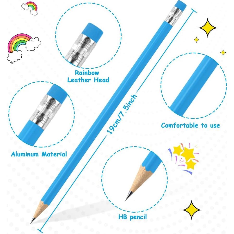 Lápices de Madera AUAUY #2 HB con Borrador - 12 Pcs