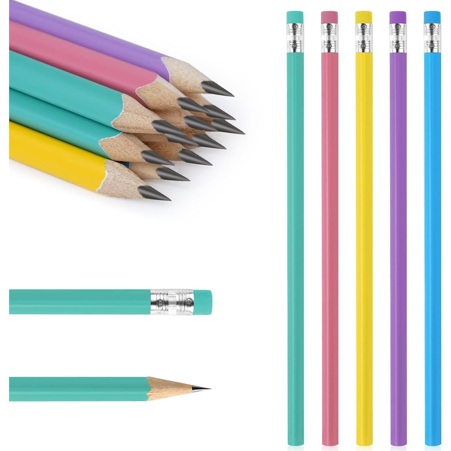 Lápices de Madera AUAUY #2 HB con Borrador - 12 Pcs