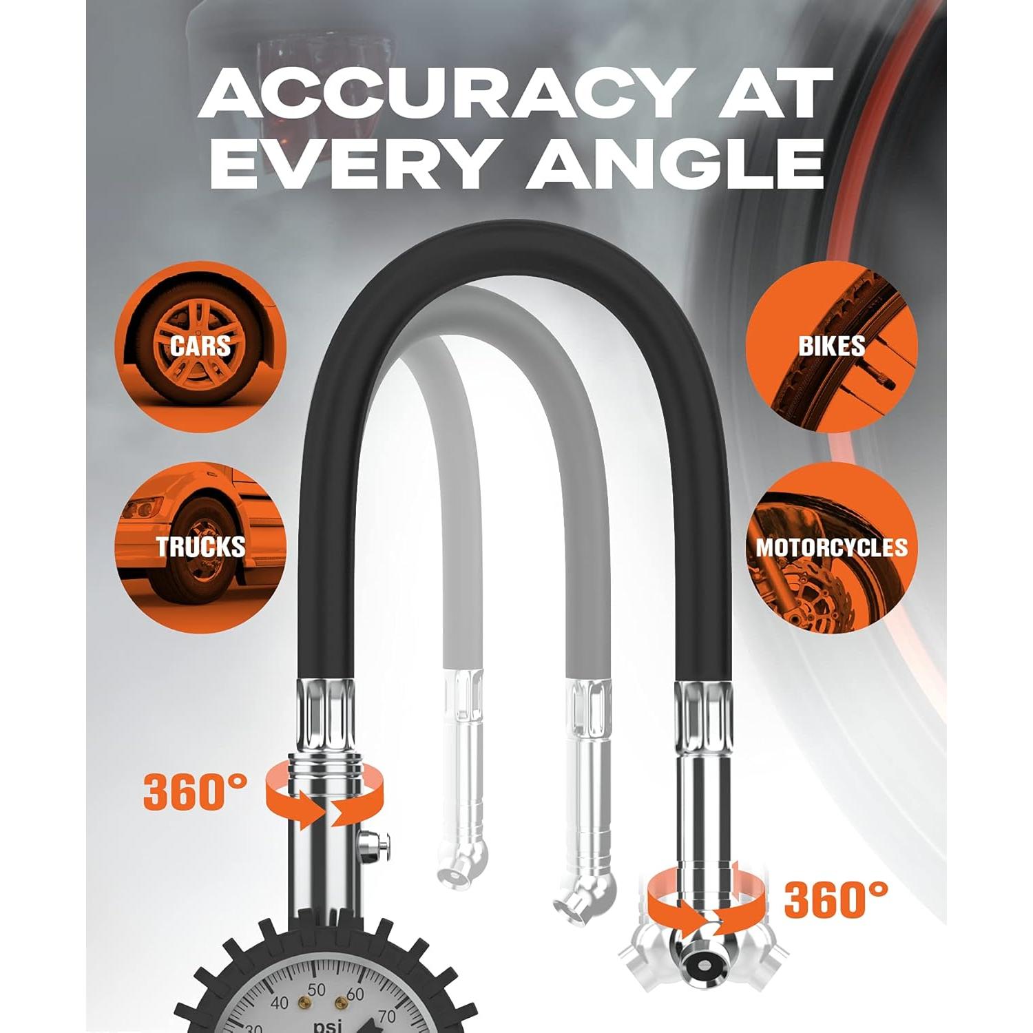 Medidor de Presión de Neumáticos Vondior 0-100 PSI Blanco