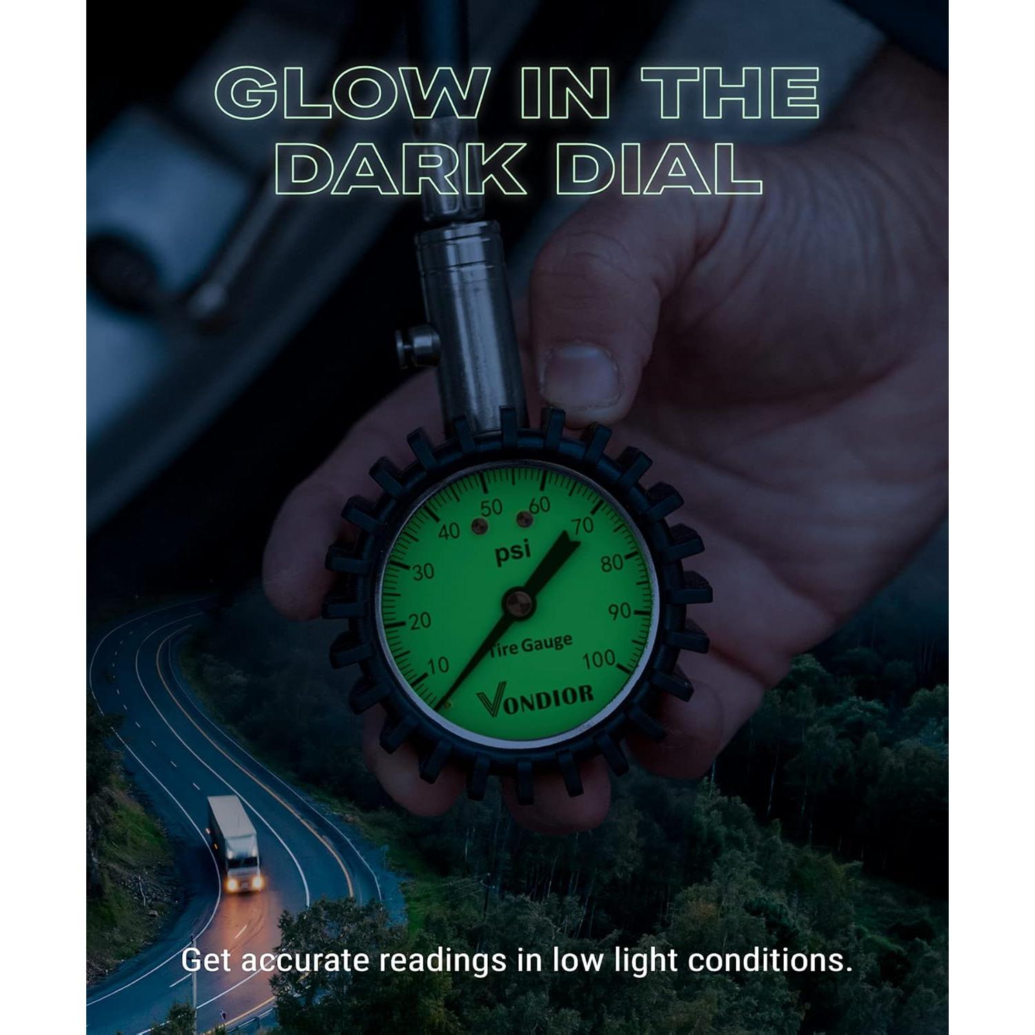 Medidor de Presión de Neumáticos Vondior 0-100 PSI Blanco