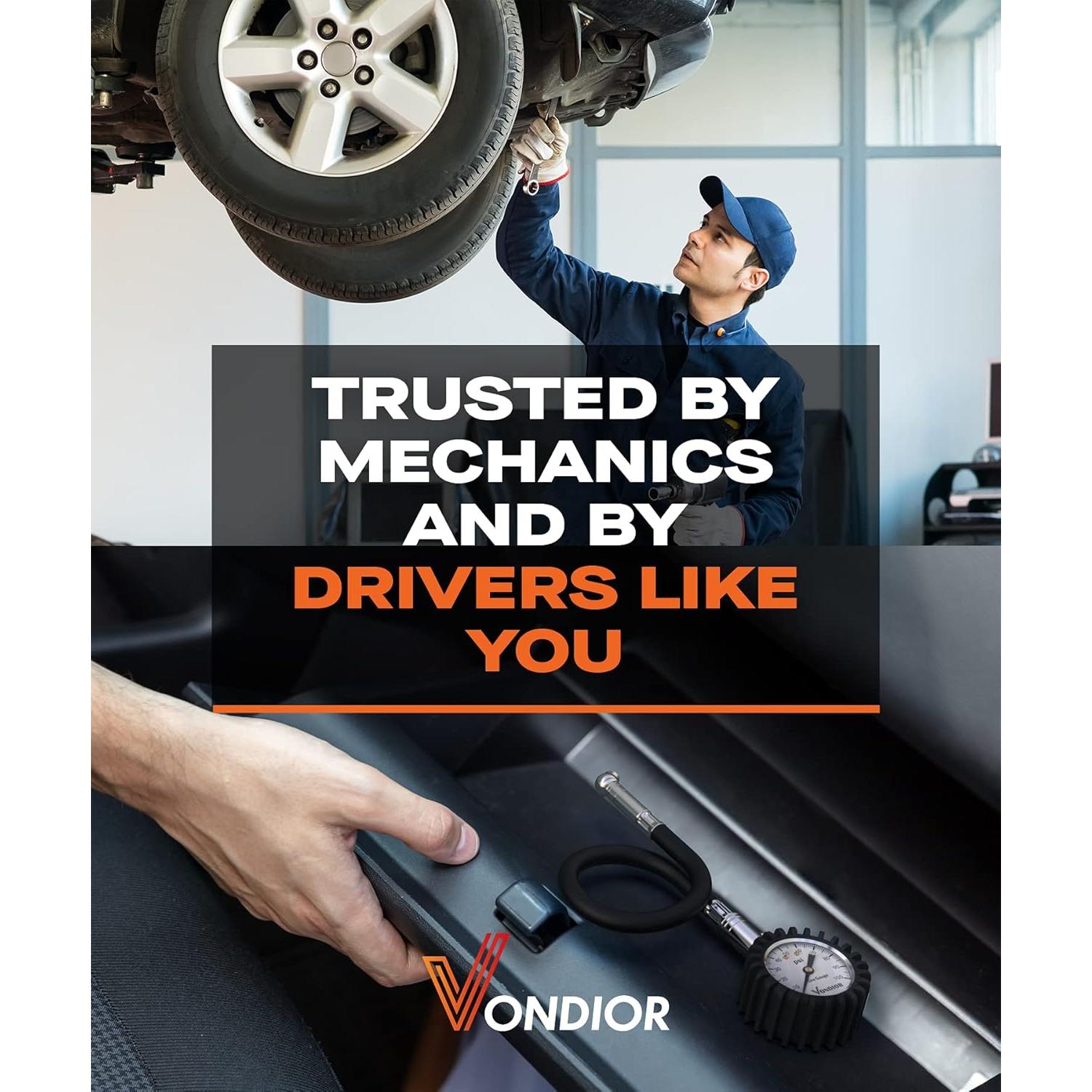 Medidor de Presión de Neumáticos Vondior 0-100 PSI Blanco