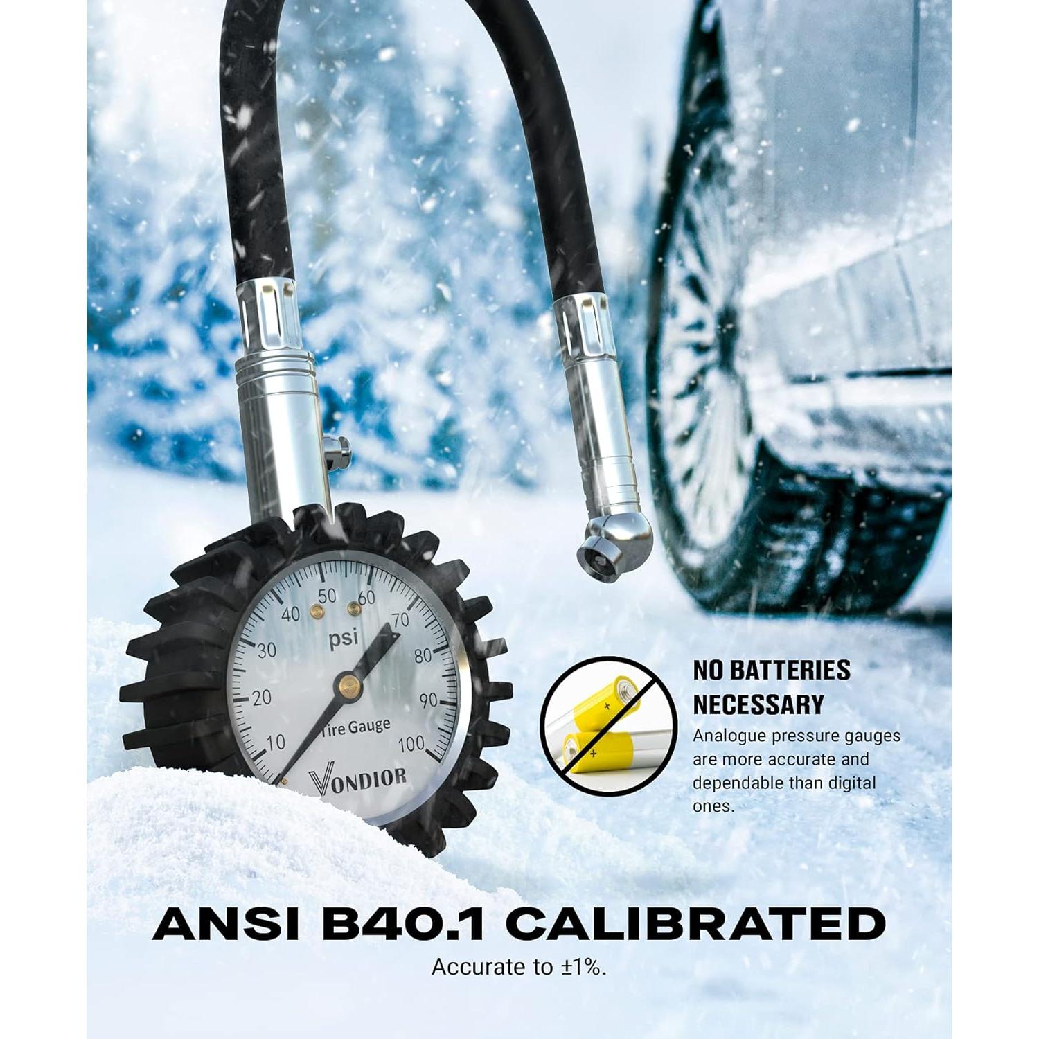 Medidor de Presión de Neumáticos Vondior 0-100 PSI Blanco