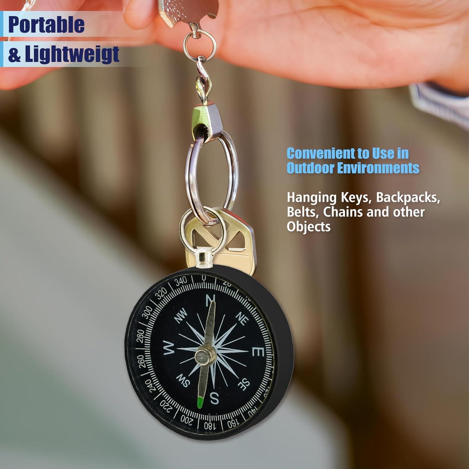 Brújula de bolsillo Rovella mini 2 piezas aluminio negra