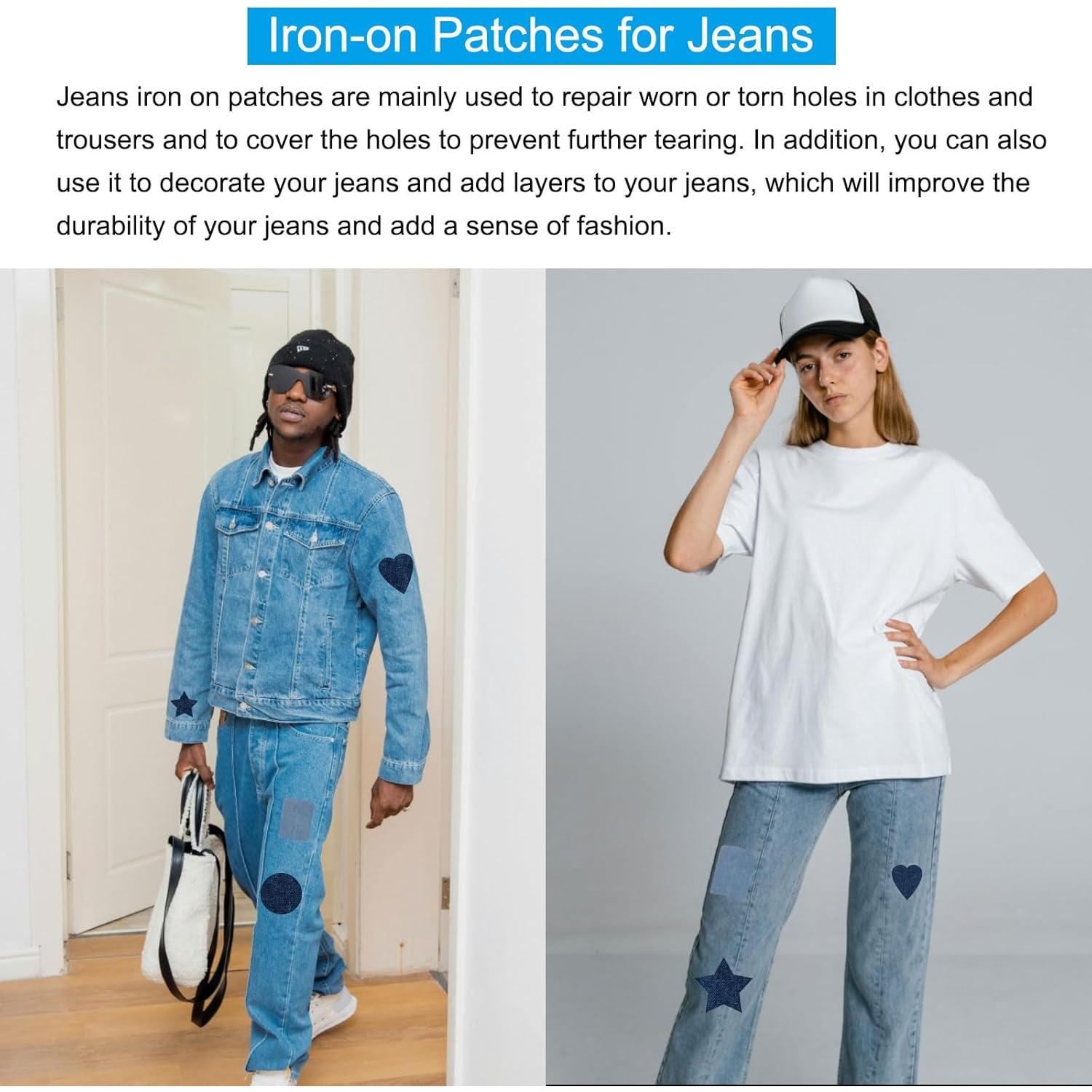 Parches de Tela de Denim para Planchar PATIKIL - 6 Pcs 12.5x9.5cm