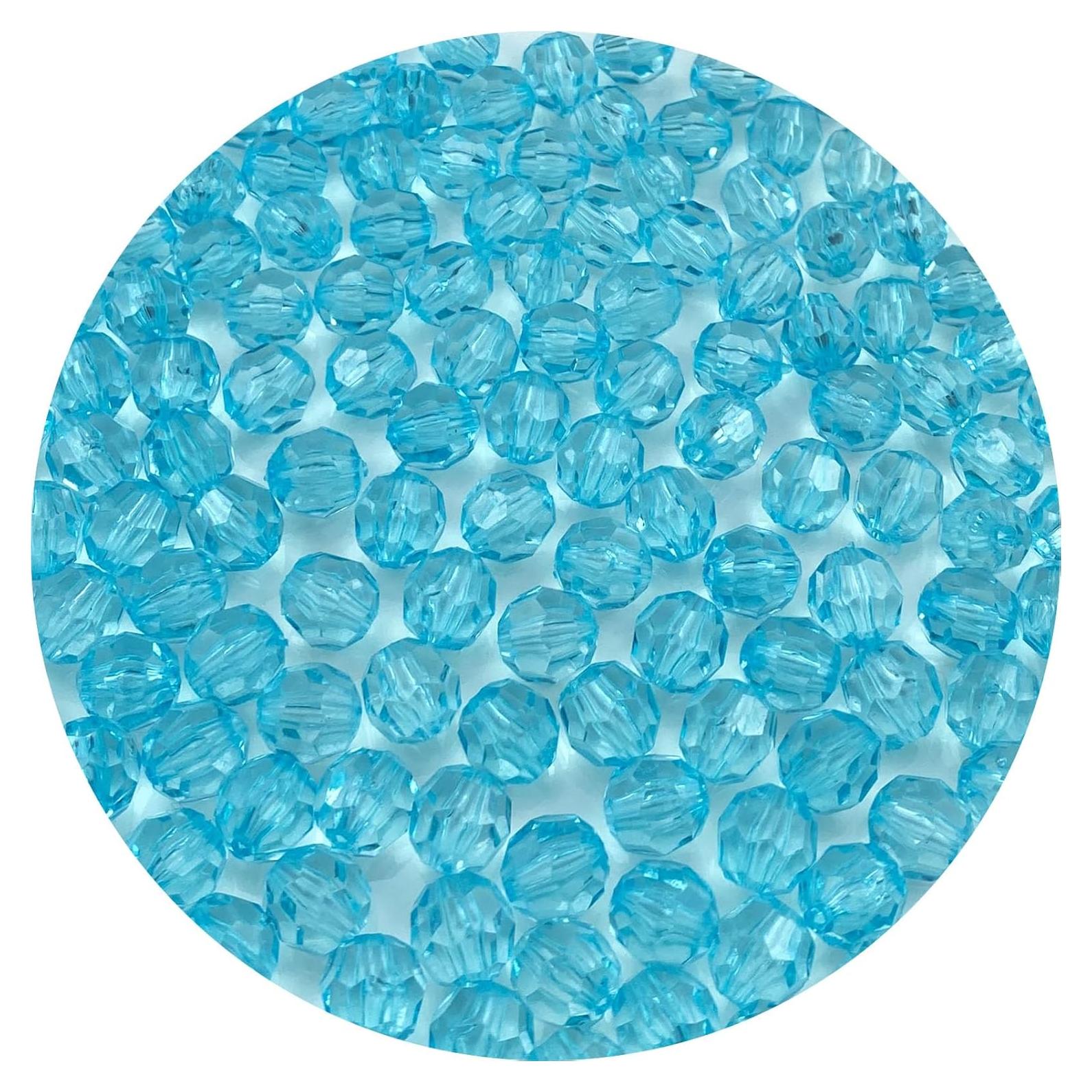 Perlas Acrílicas Facetadas Jmassyang 1000 Piezas 6mm Aguamarina