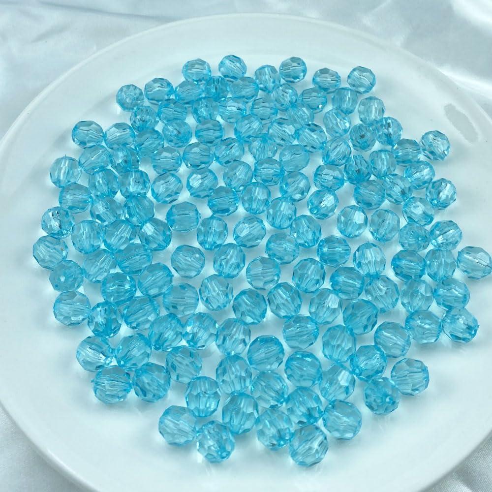 Perlas Acrílicas Facetadas Jmassyang 1000 Piezas 6mm Aguamarina