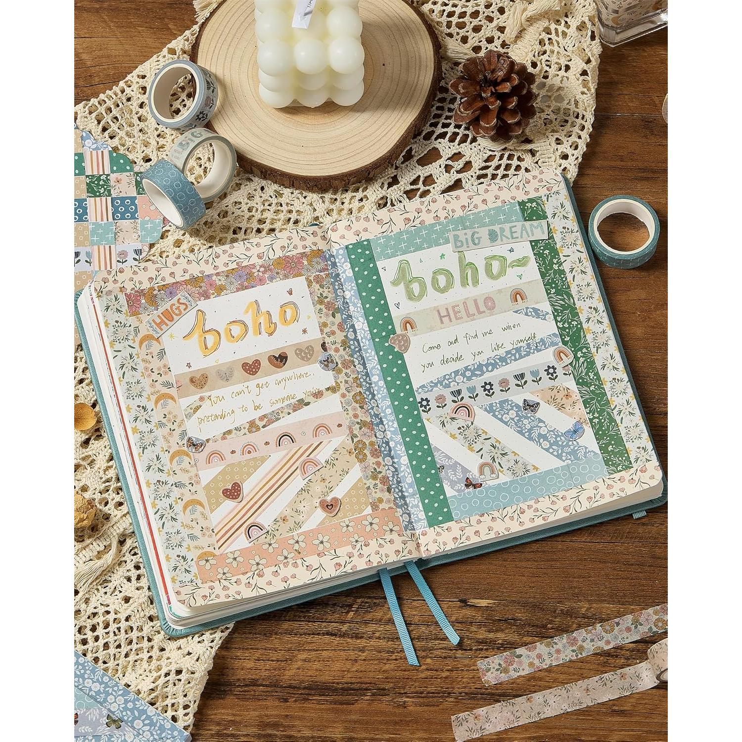 Conjunto de Cinta Washi YUBX Boho 10 Rollos Decorativa 15mm