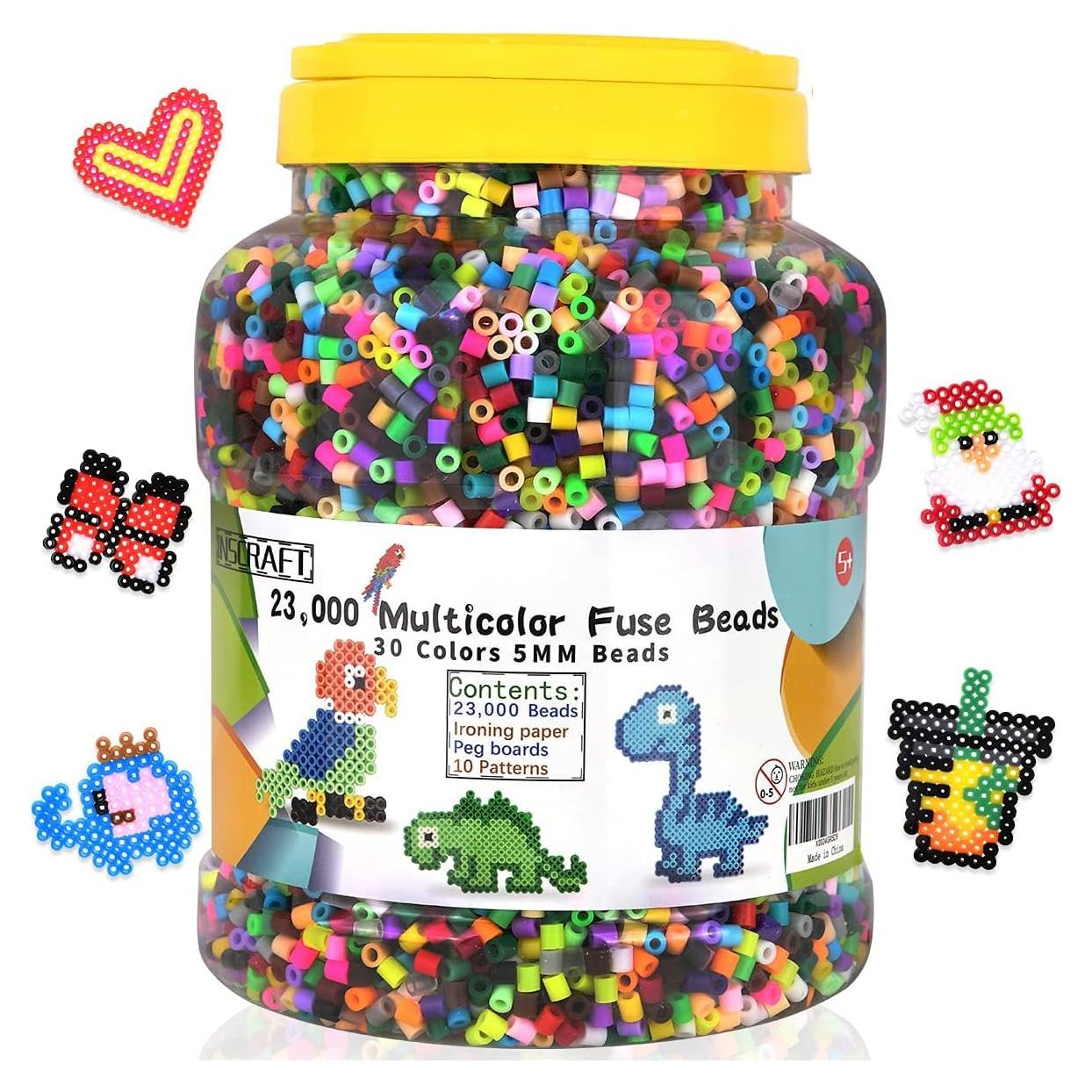 Kit de Perlas Fusibles Multicolor Inscraft 23000 Piezas 30 Colores