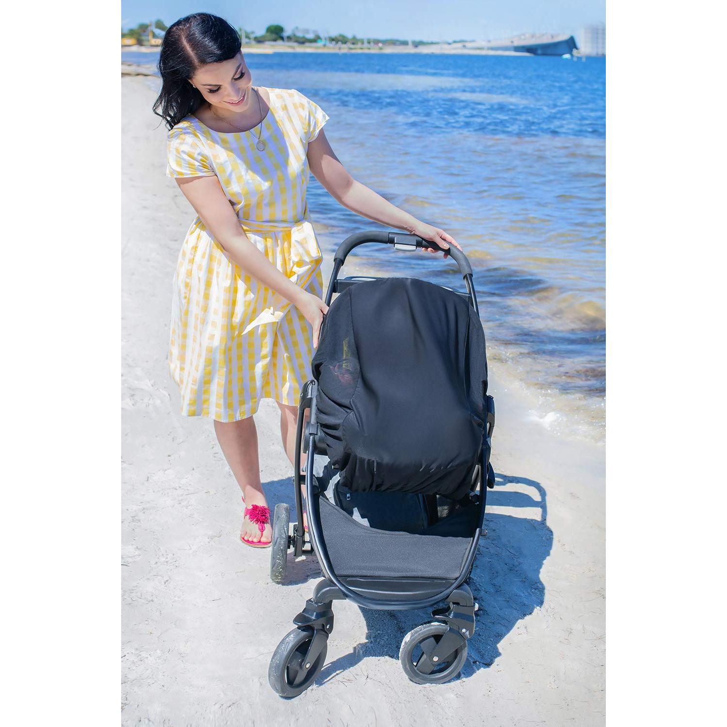 Stroller Sun Shade Cover Baby Car Seat Carrier Sunshade Pram Stroller Shade-Dark Shade Cut 96% UV Rays