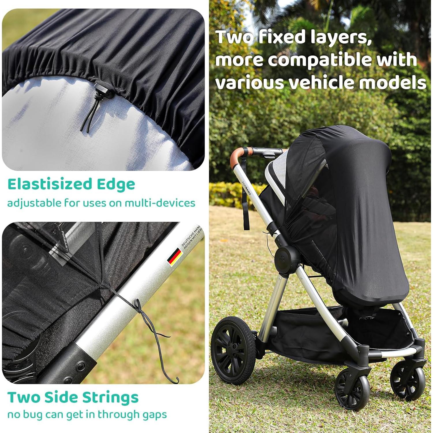 Stroller Sun Shade Cover Baby Car Seat Carrier Sunshade Pram Stroller Shade-Dark Shade Cut 96% UV Rays