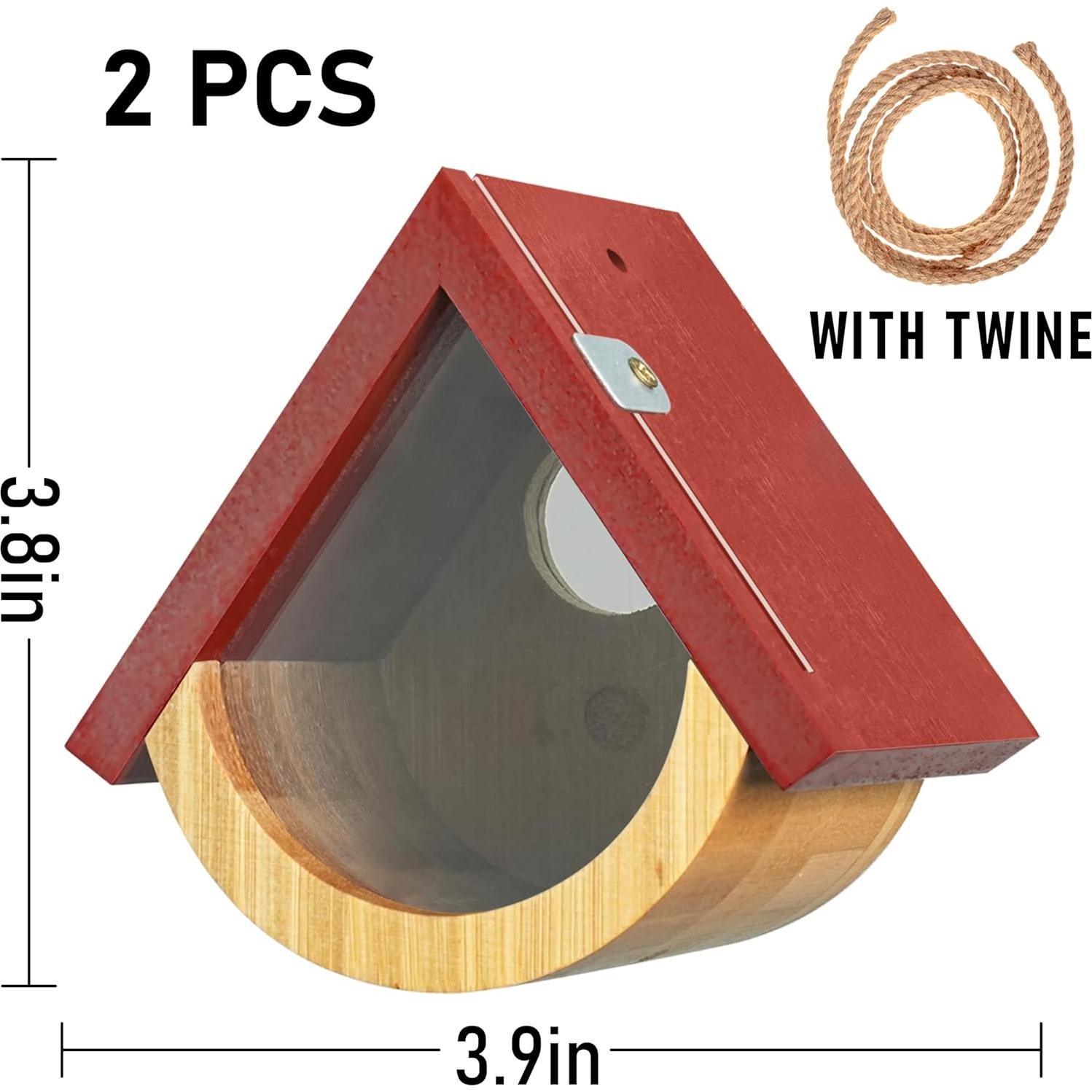 Paquete de 2 casas para colibrí DFANG de madera 20.8 cm