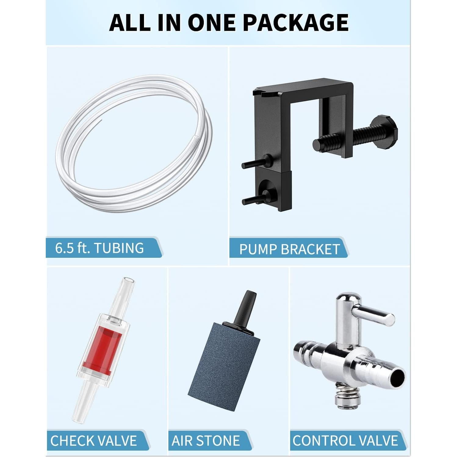 Bomba de Aire Pawfly para Acuarios 3-20 Galones 15 GPH