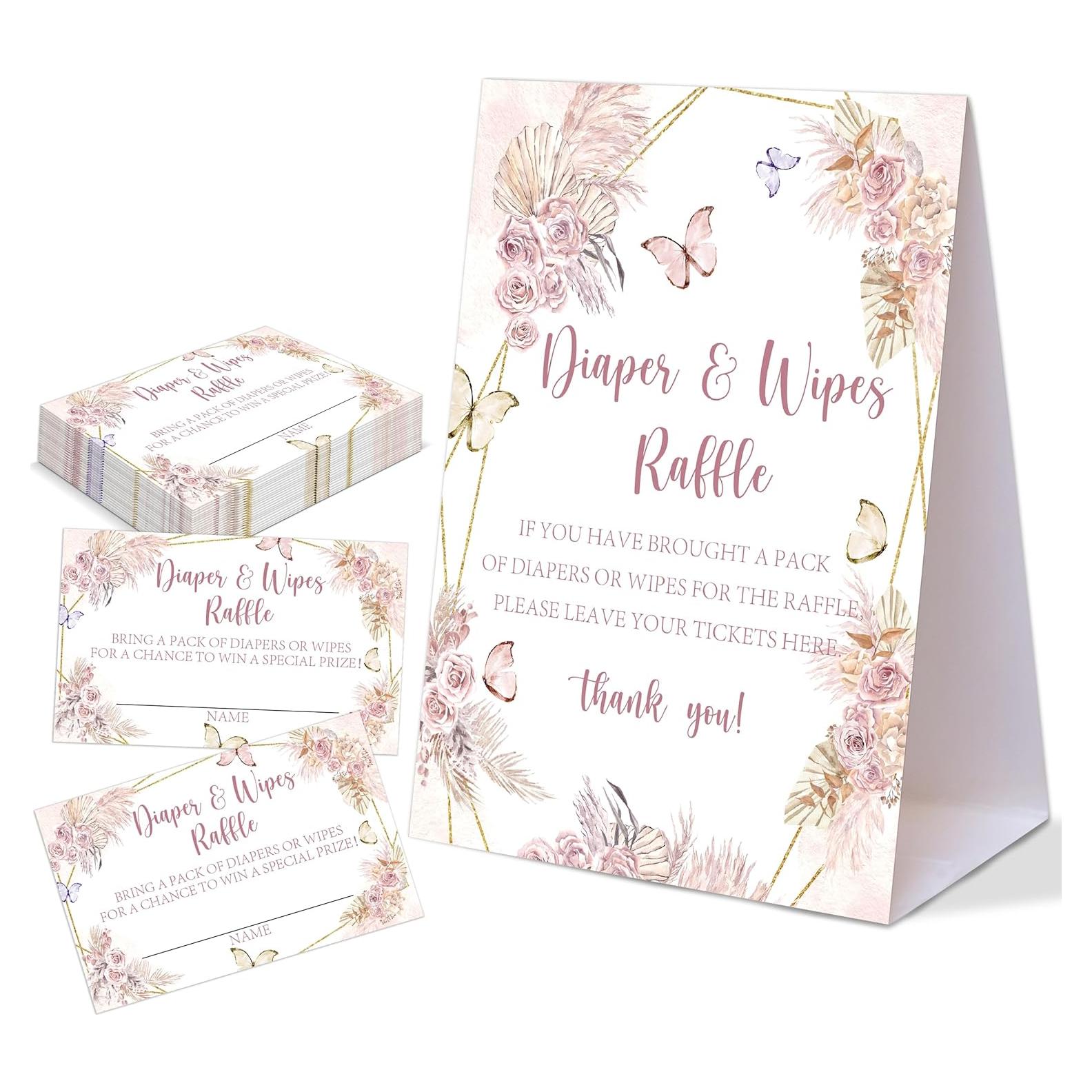 Juegos de Baby Shower Boho Floral Woukaup - 50 Invitados