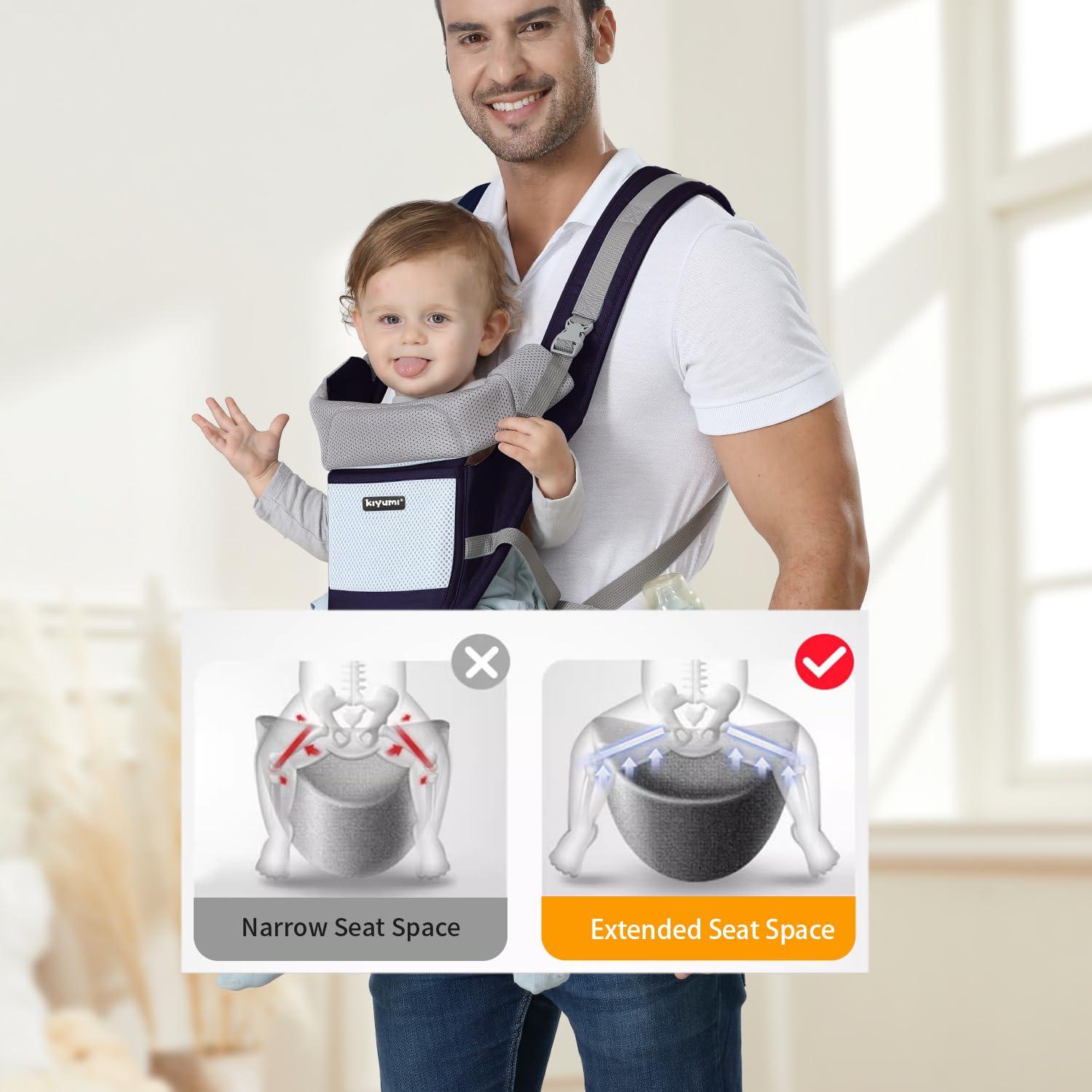 Portabebés KIYUMI Ergonómico 6-en-1 Azul Oscuro 3.2-20.4 kg