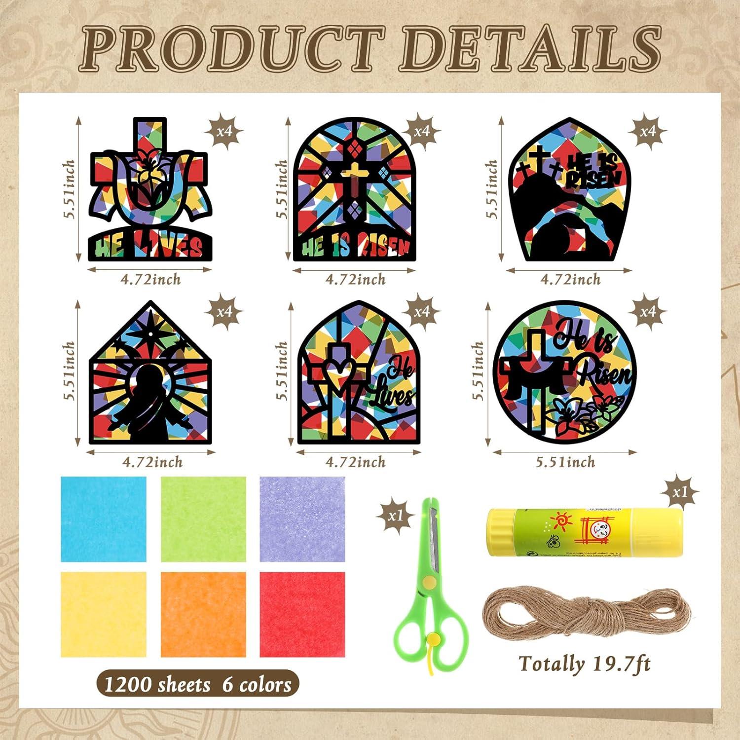 Kit de Manualidades de Pascua Feifeiya 24 Piezas Papel de Seda