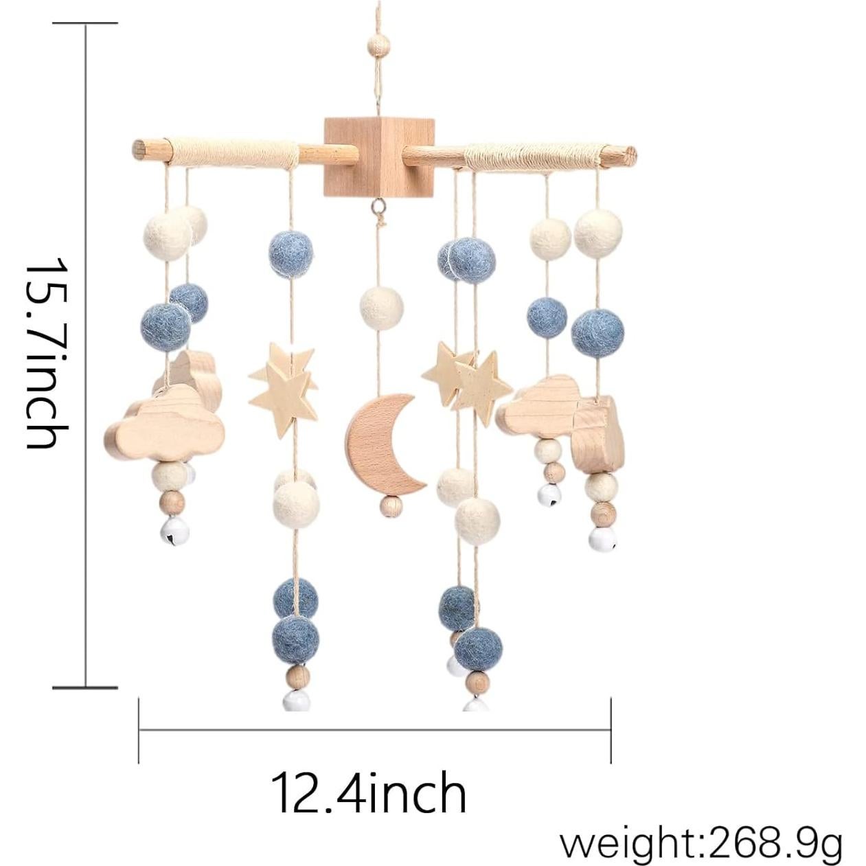 Móvil de Cuna JETM.HH Azul Decoración Boho para Bebé