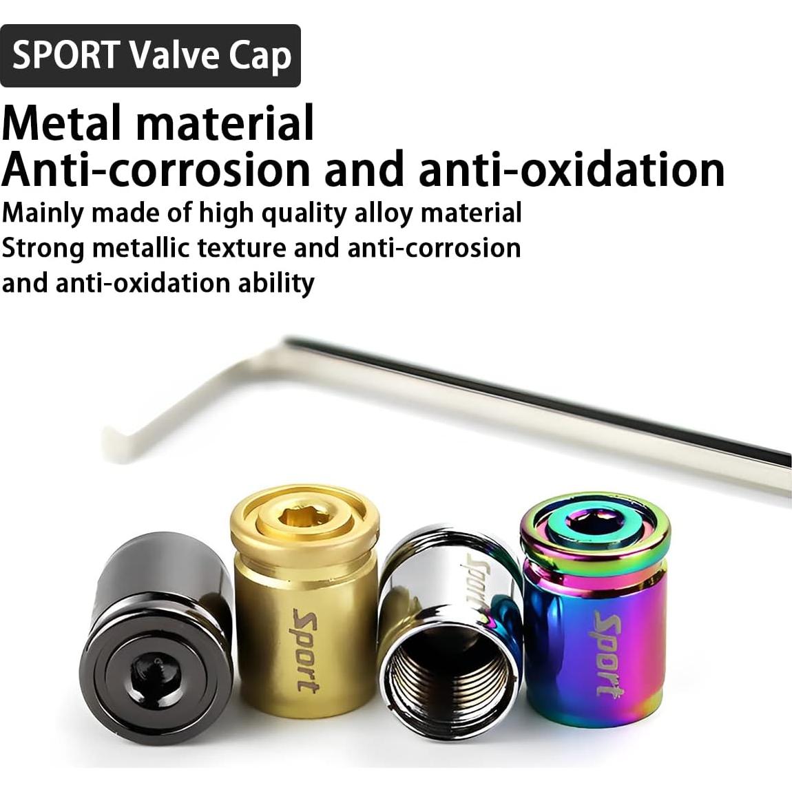 Tapa de Válvula de Neumático AICEL Antirrobo 4 Piezas Negro