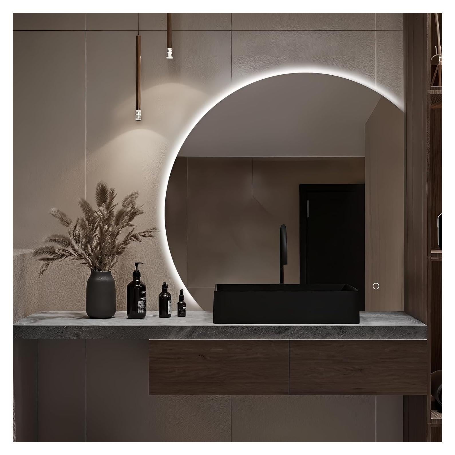 Espejo LED Niccy Semi Redondo 71.12 cm a Prueba de Agua