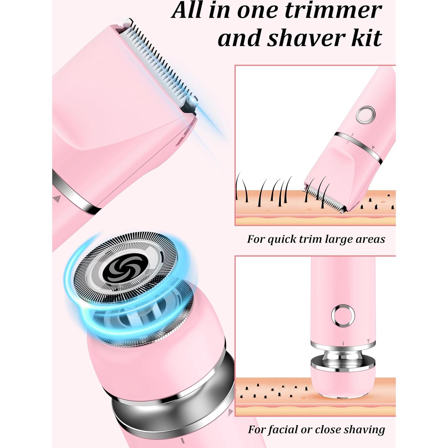 Recortadora y Afeitadora de Bikini Cayzor EC20 Rosa 2 en 1