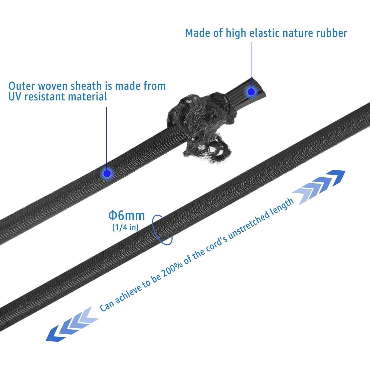Cuerda elástica Bungee Joneaz 0.64 cm x 7.62 m resistente UV