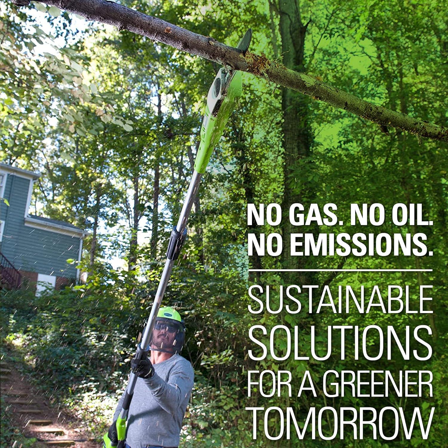 Sierra de Poste Greenworks 40V 8" Batería 2.0Ah Incluida