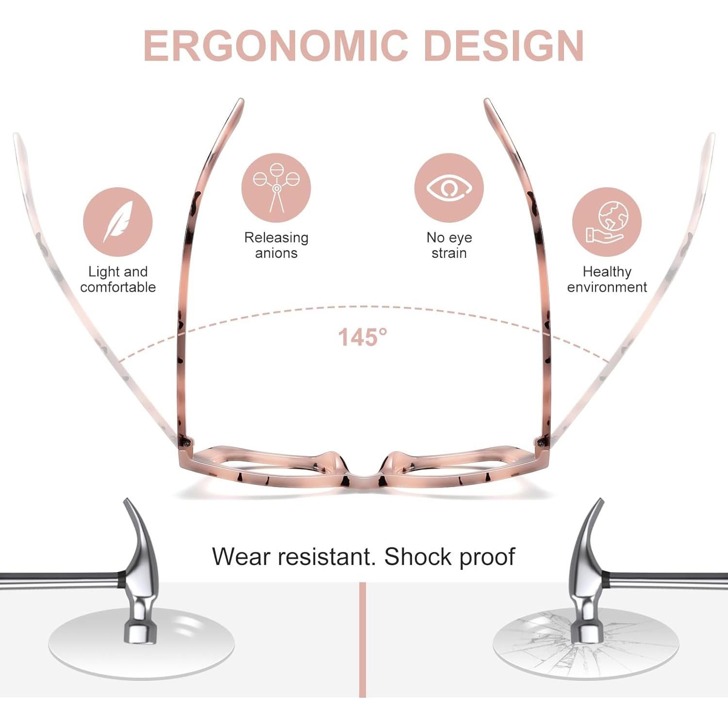 Gafas de lectura unisex con filtro UV y luz azul - 5 colores