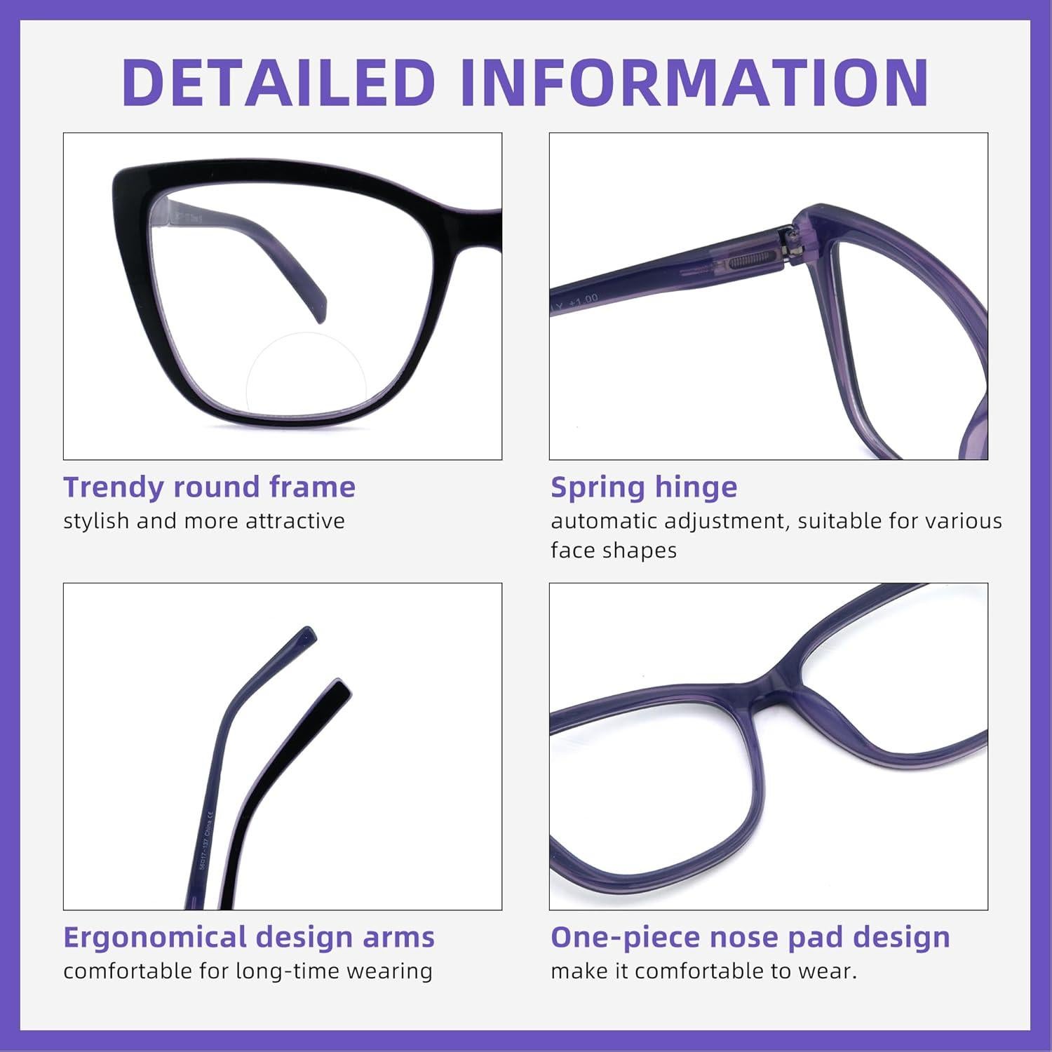 Gafas de lectura bifocales Wenzhou 1.0x con bloqueo luz azul