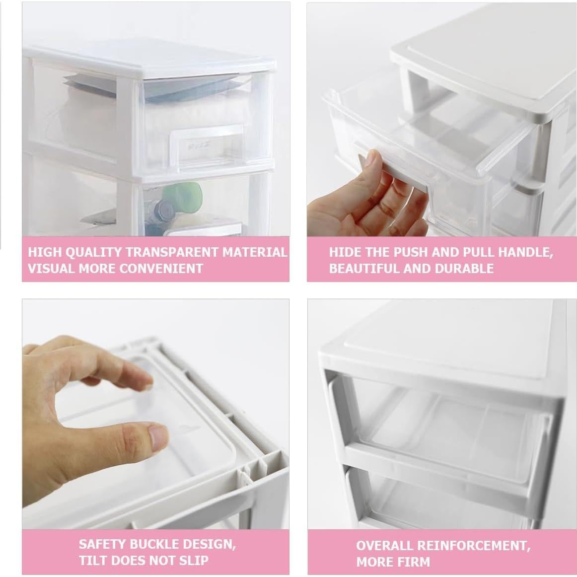 Organizador de Escritorio LNQ LUNIQI 2 Cajones Blanco 21.5x15x13cm