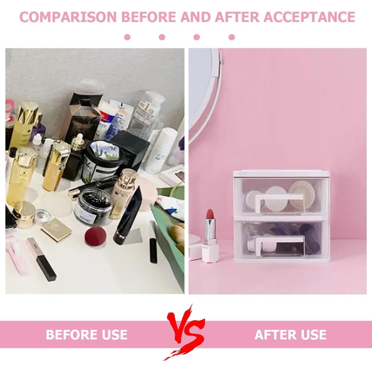 Organizador de Escritorio LNQ LUNIQI 2 Cajones Blanco 21.5x15x13cm