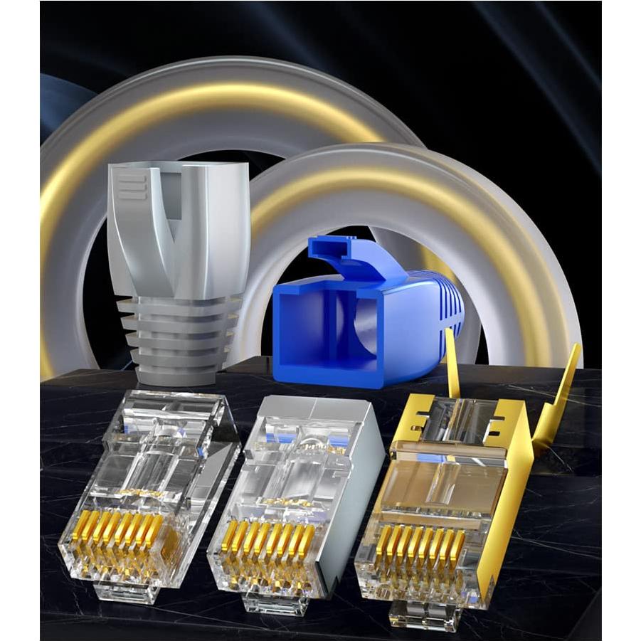 50 Piezas Botones de Alivio Tensión RJ45 VIVOCH Cat6 Cat7 Negro