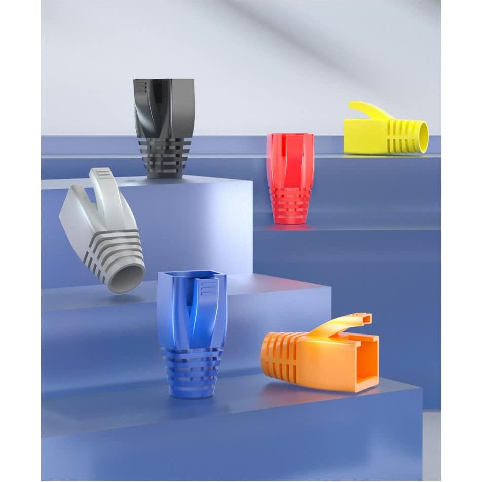 50 Piezas Botones de Alivio Tensión RJ45 VIVOCH Cat6 Cat7 Negro