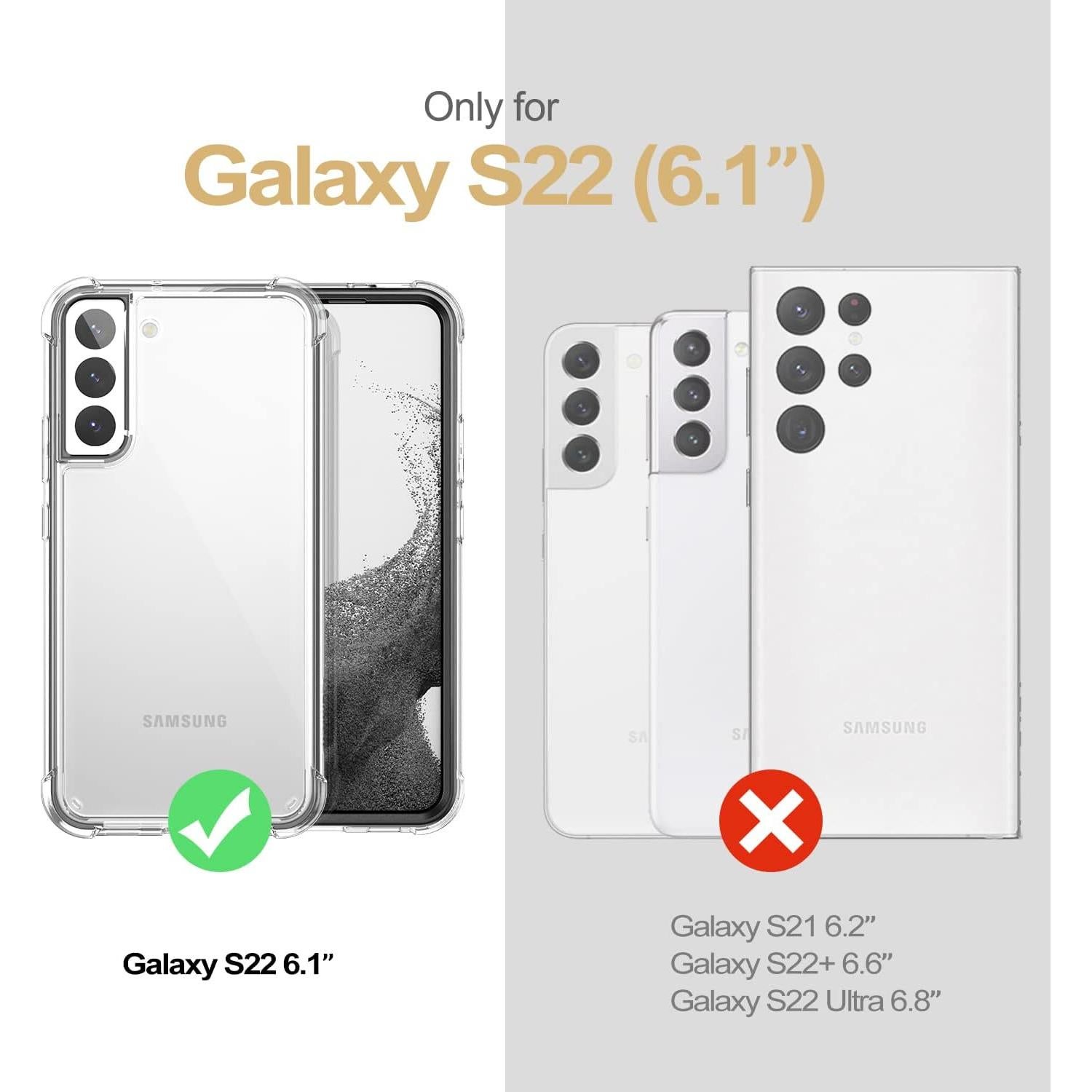 Funda Transparente SURITCH para Samsung Galaxy S22 6.1" con Protector