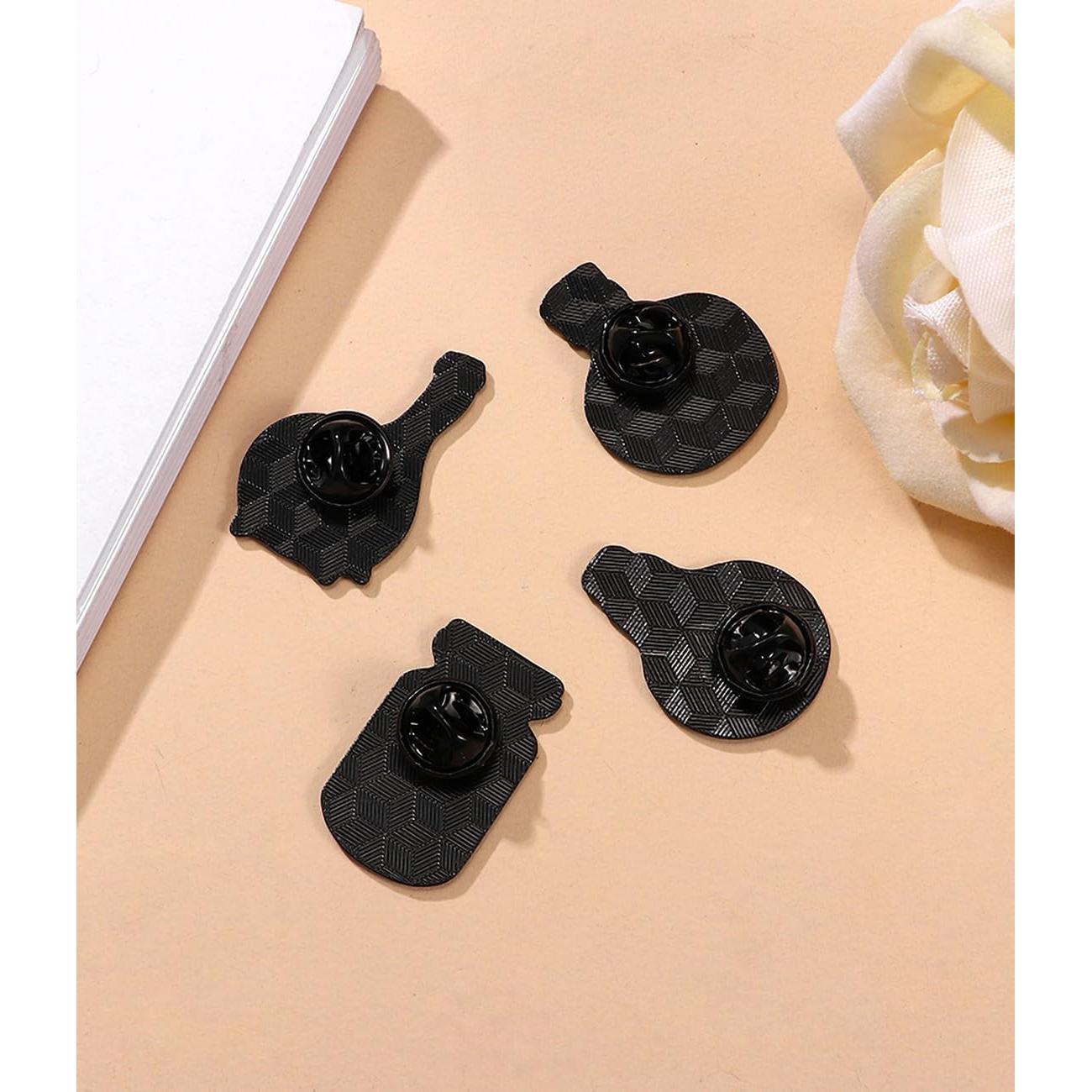 Conjunto de 4 Pines de Esmalte de Gato Lindo para Ropa y Accesorios