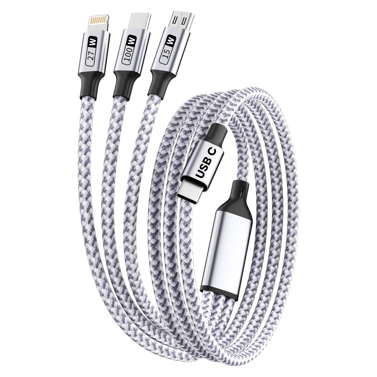 Cable de carga 3 en 1 USB C Firsting 100W 1.52m