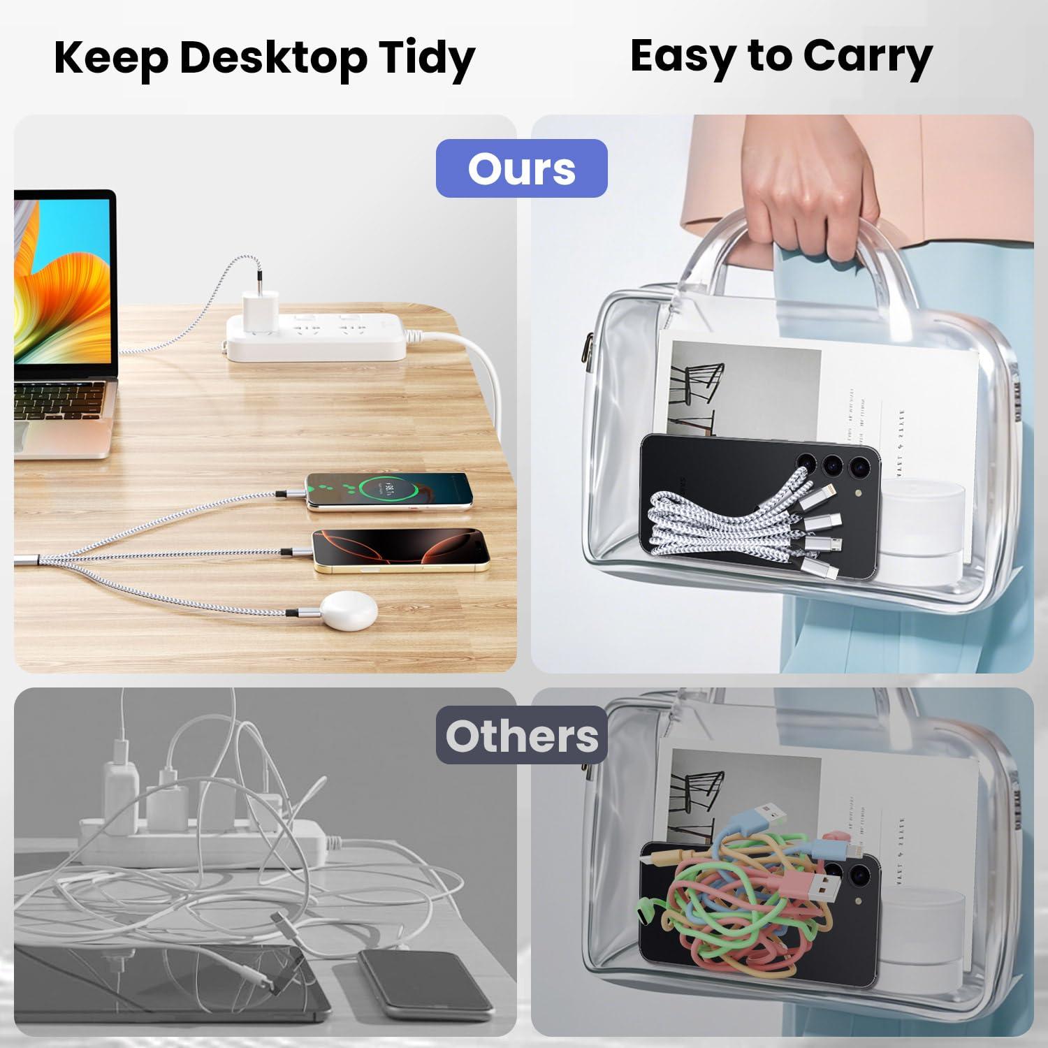 Cable de carga 3 en 1 USB C Firsting 100W 1.52m