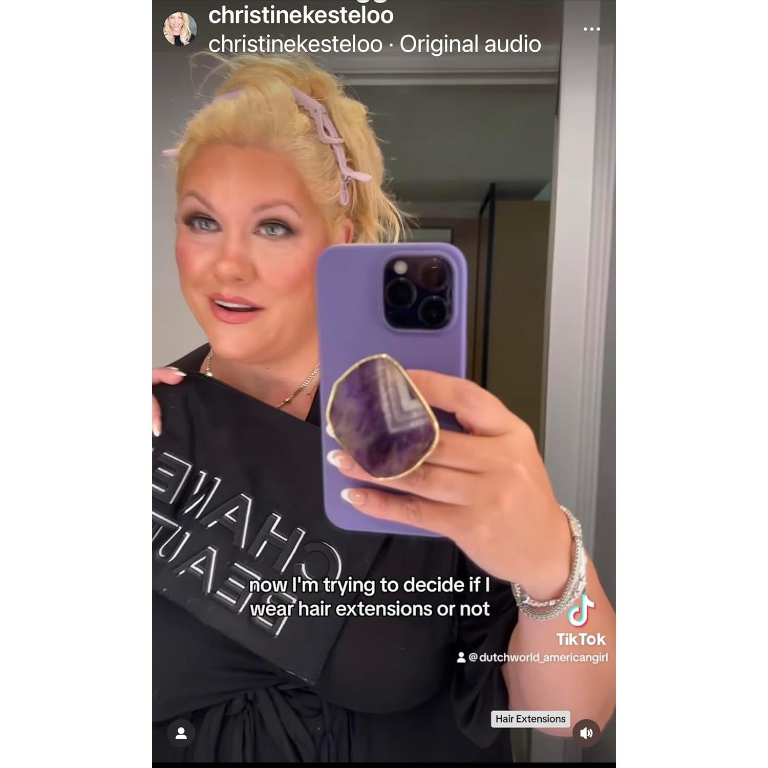 Agarradera de Teléfono CRYSTALFY Amatista Chevron Dorado