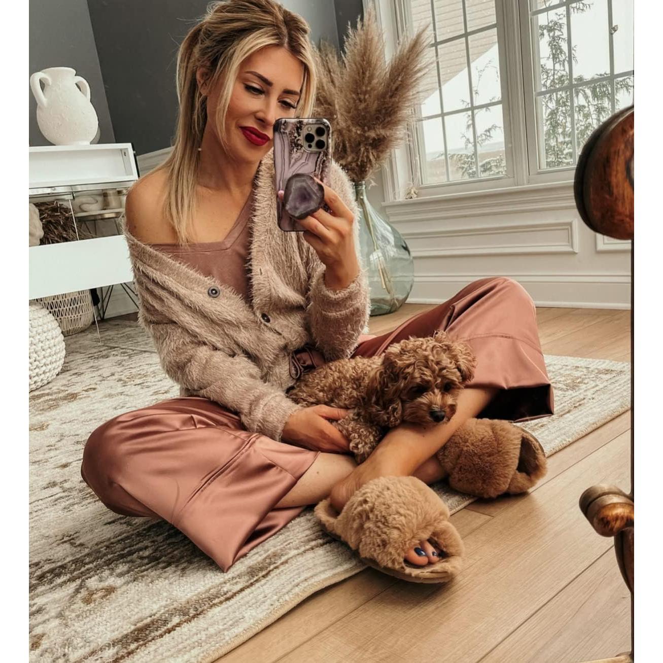 Agarradera de Teléfono CRYSTALFY Amatista Chevron Dorado