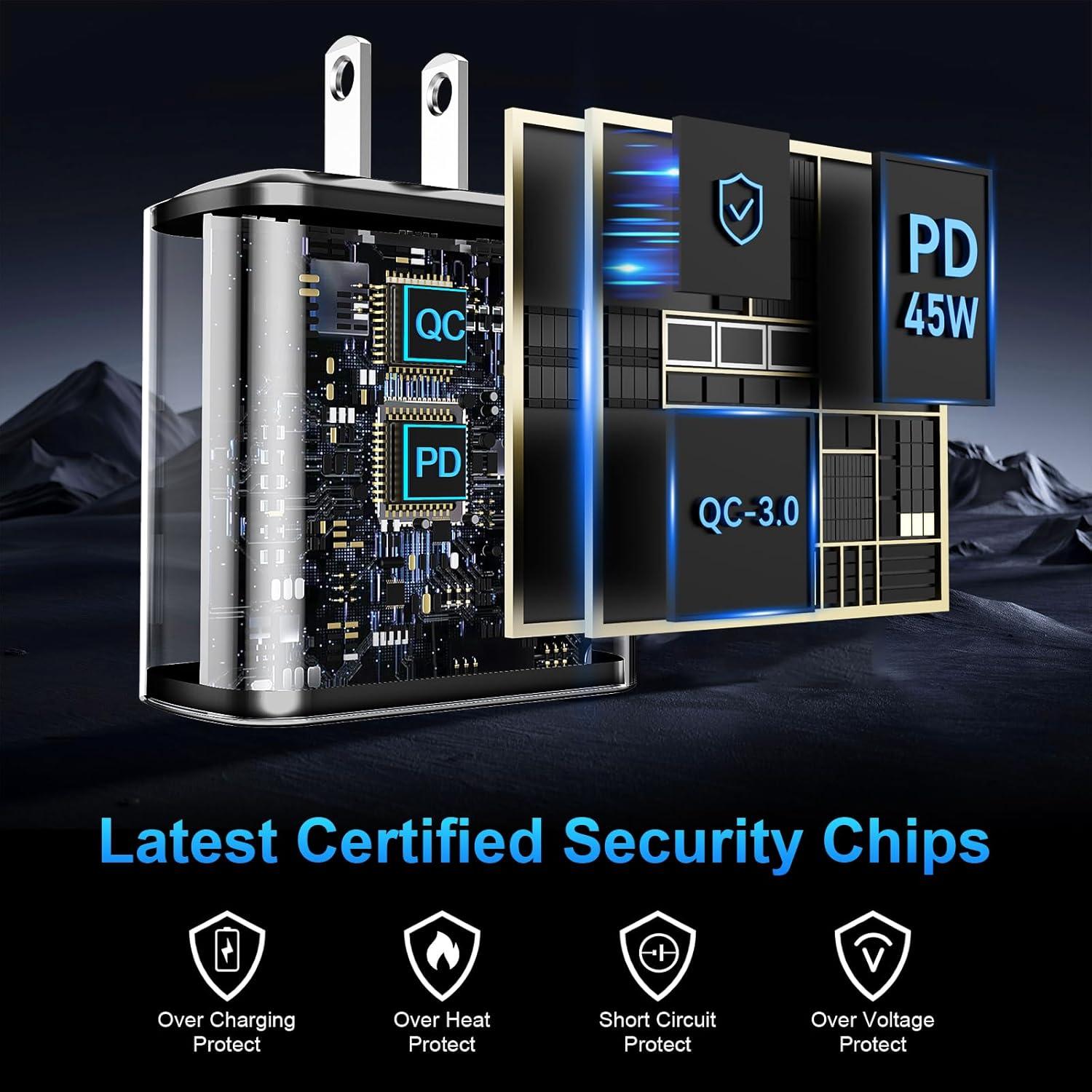 Cargador Rápido USB-C 45W Shenzhen para Phone 16 Pro Max