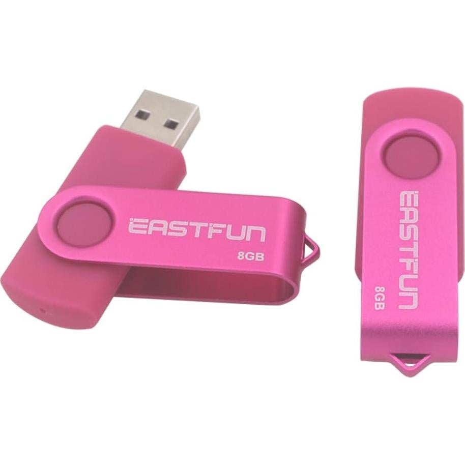 Paquete de 5 Memorias USB 8GB EASTFUN USB 2.0 Colores Mezclados