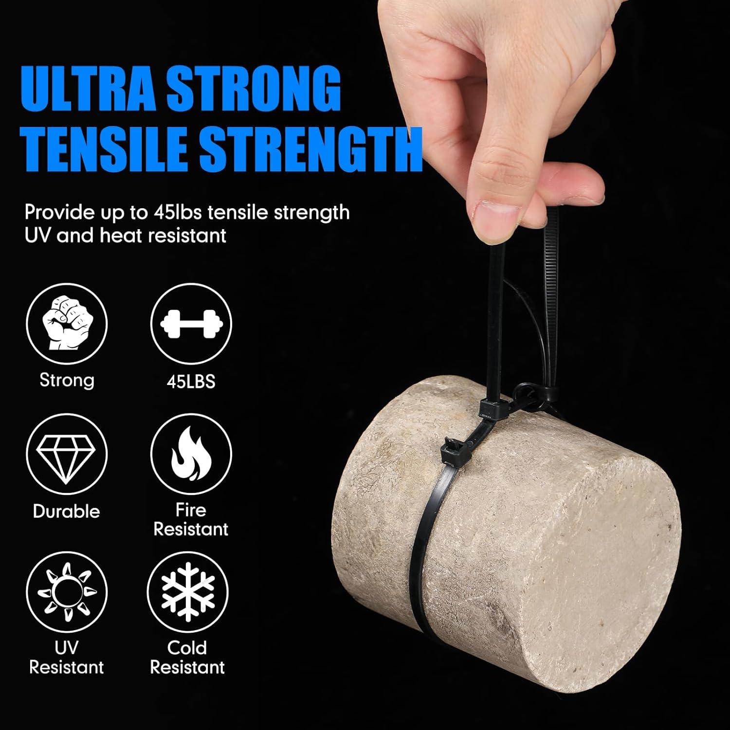 3000 Bridas de Cable Nylon Geosar 10.16-30.48 cm Negras