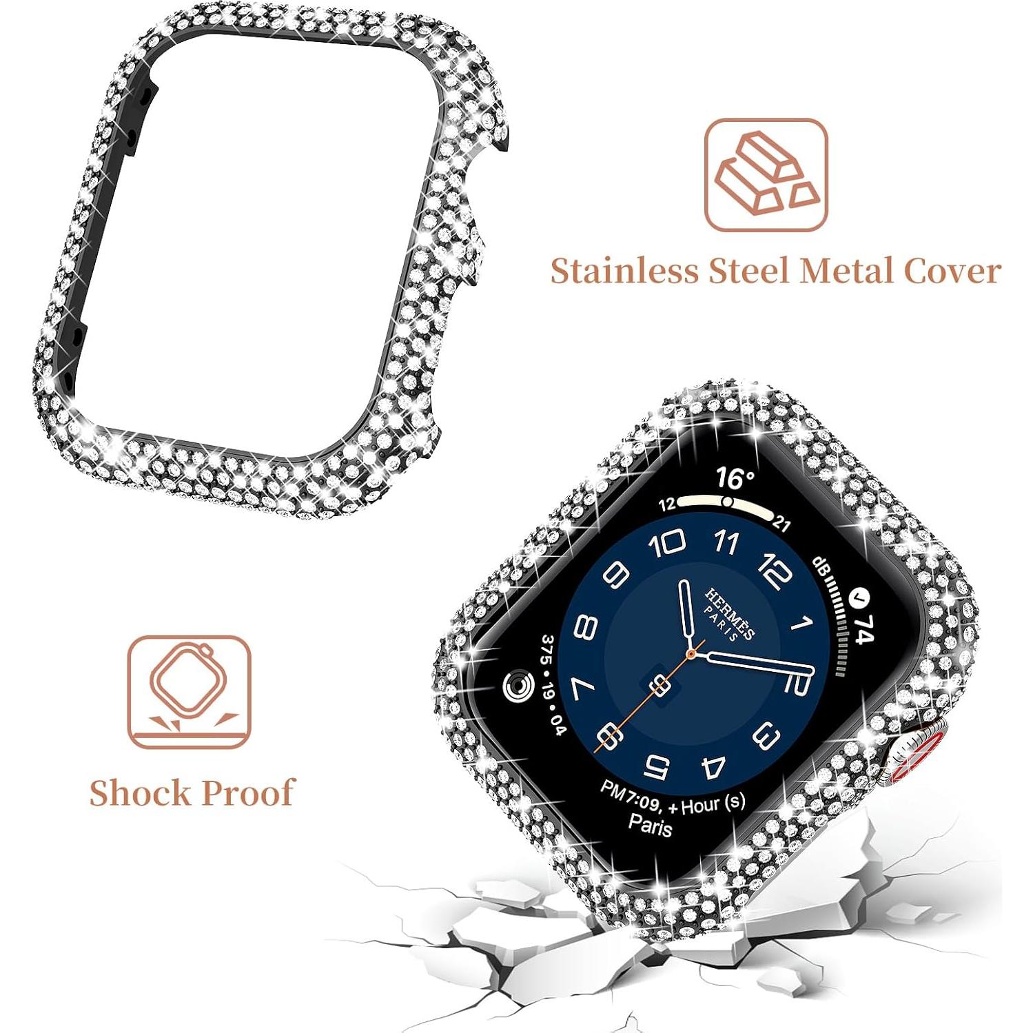 Funda Protectora Mosonio Brillante para Apple Watch 40mm Negro