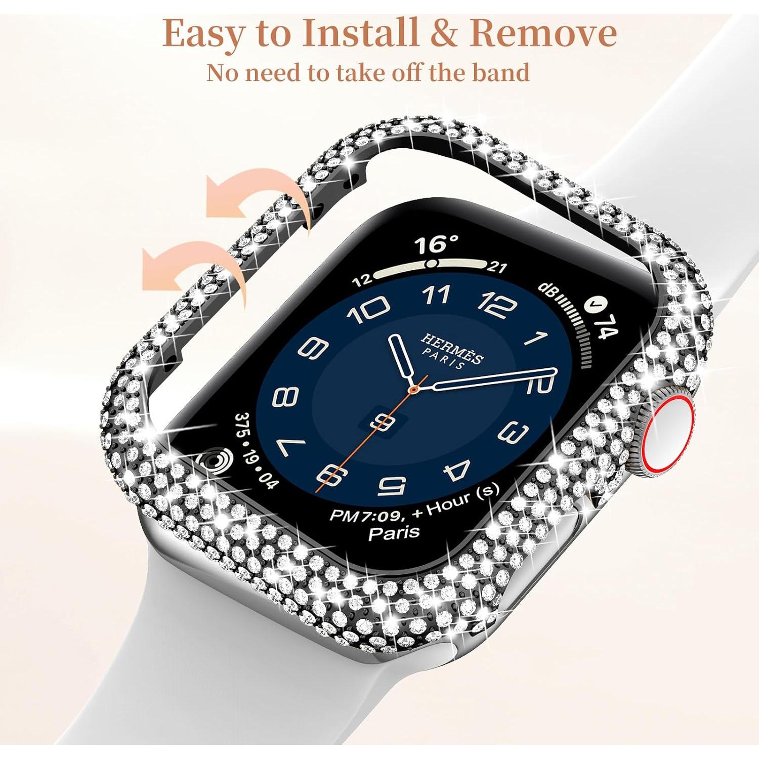 Funda Protectora Mosonio Brillante para Apple Watch 40mm Negro