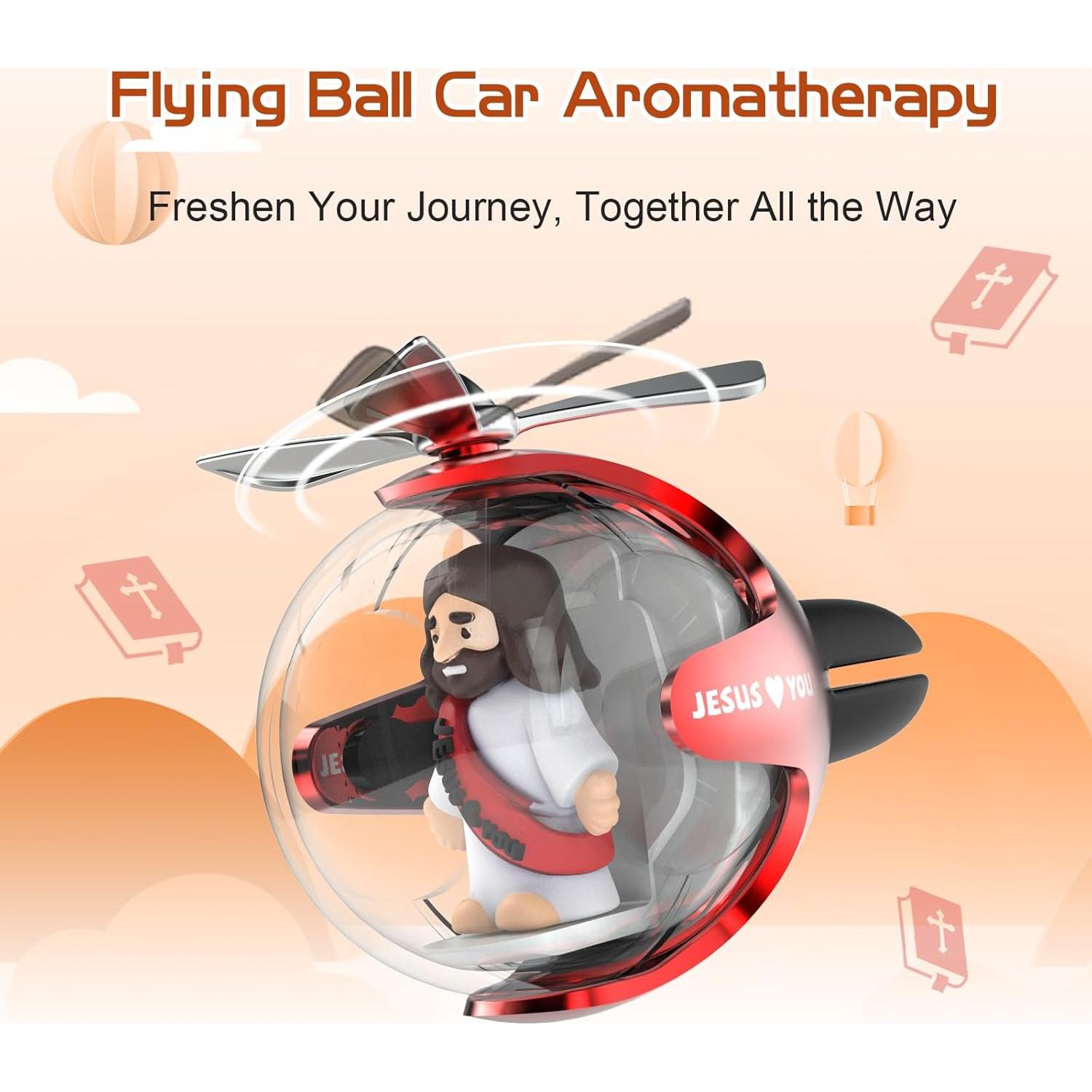 Ambientador de Auto LED Jesus Te Ama con 4 Almohadillas Aromatizadas