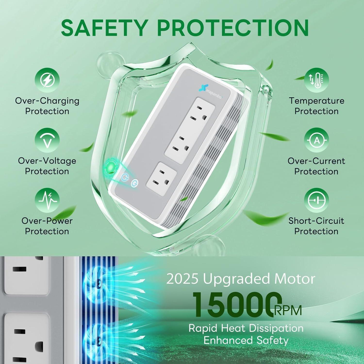 Convertidor de Voltaje 220V a 110V Mapambo 350W con USB