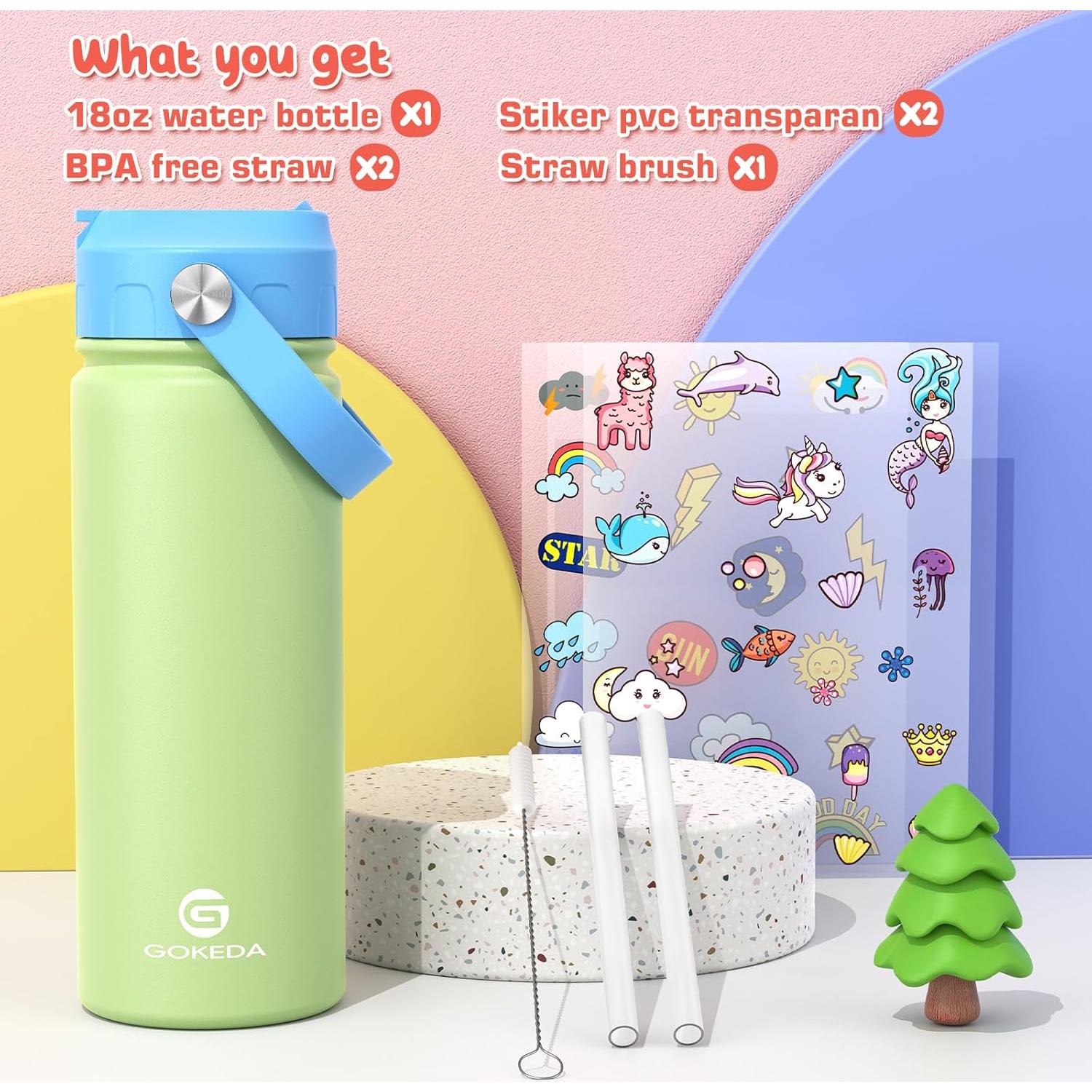 Botella de Agua Aislada para Niños 530ml Acero Inoxidable BPA Free