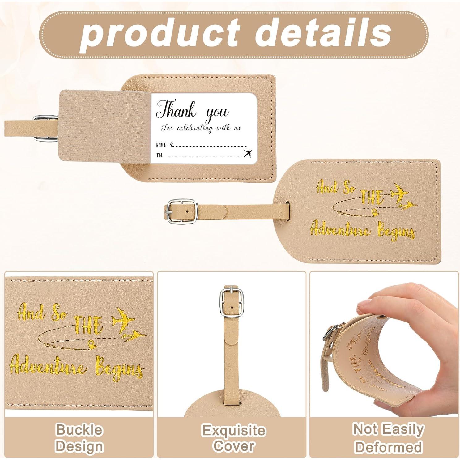 Etiquetas de Equipaje Sweetude 48 Piezas Cuero Albaricoque