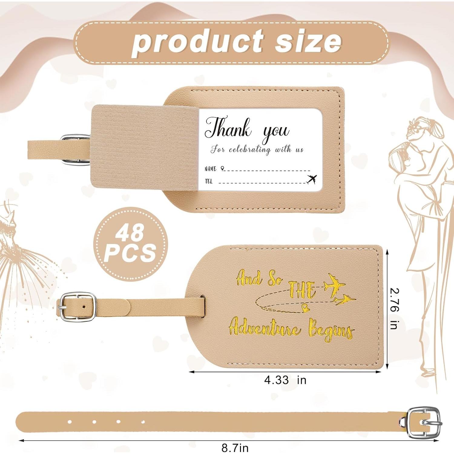 Etiquetas de Equipaje Sweetude 48 Piezas Cuero Albaricoque