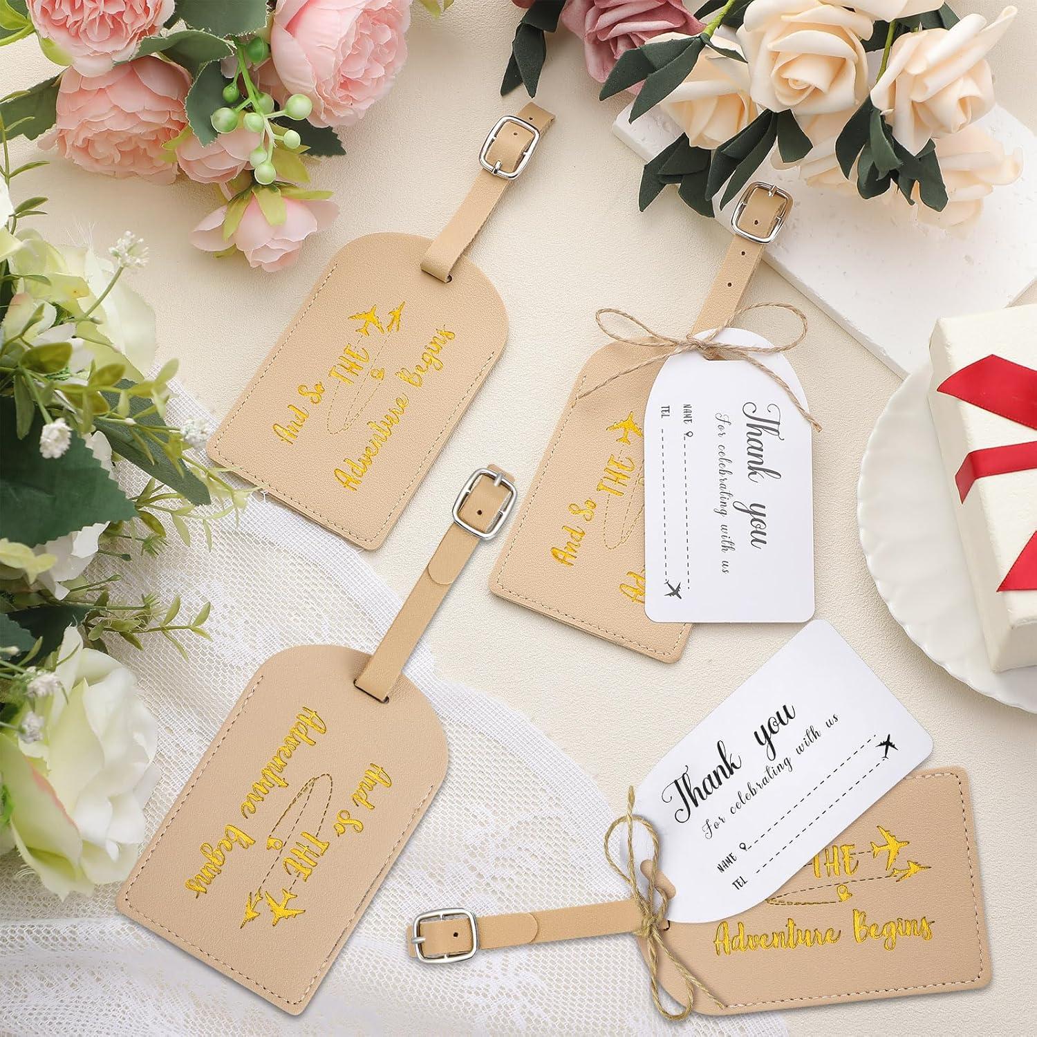 Etiquetas de Equipaje Sweetude 48 Piezas Cuero Albaricoque