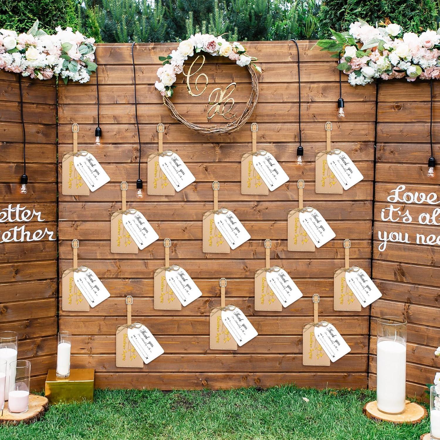 Etiquetas de Equipaje Sweetude 48 Piezas Cuero Albaricoque