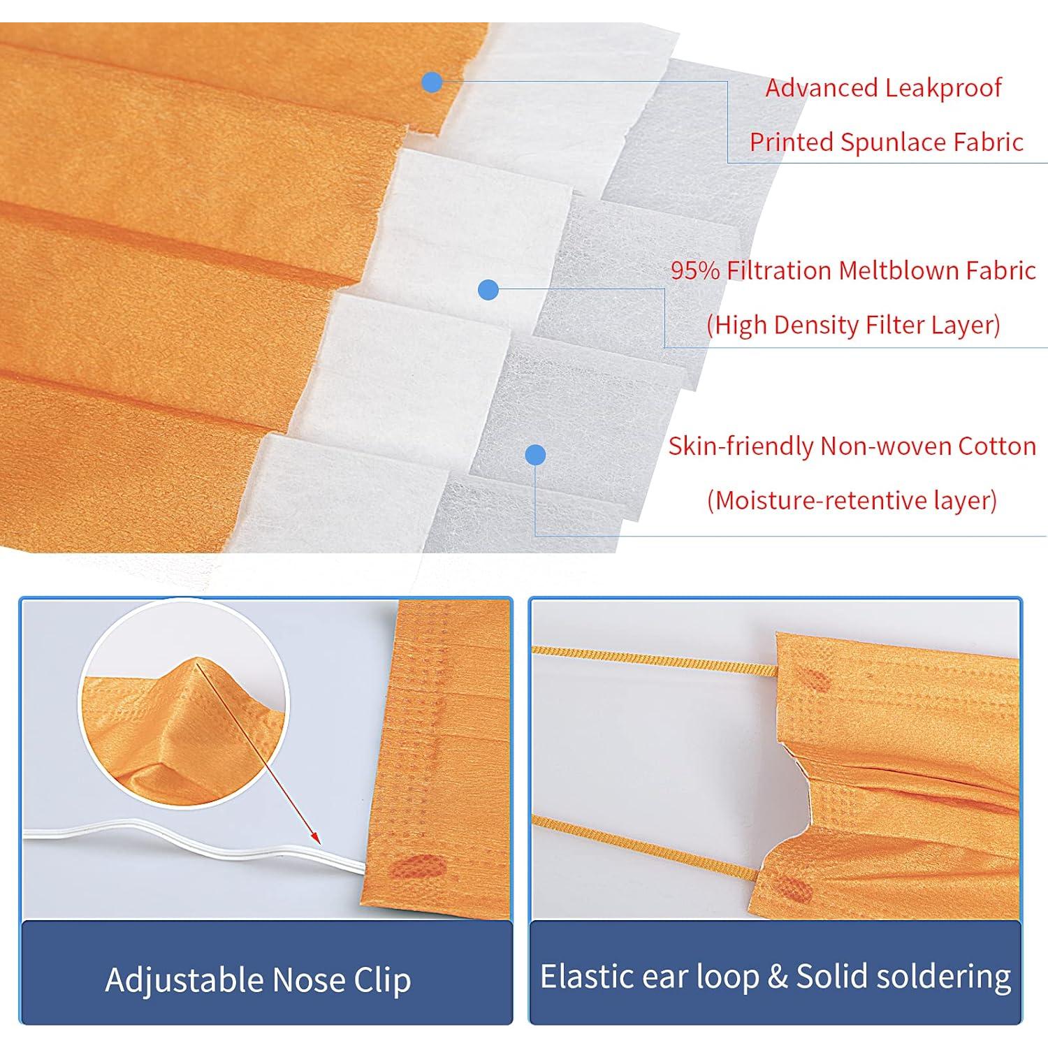 Mascarillas Desechables RITASTAR 50 Pcs 3 Capas Coloridas